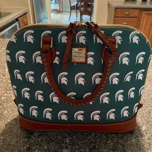 Dooney & Bourne-Michigan State University “Sparty” leather purse.